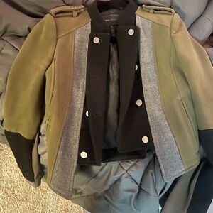 BCBGMaxAzria Olive and Black Military Jacket